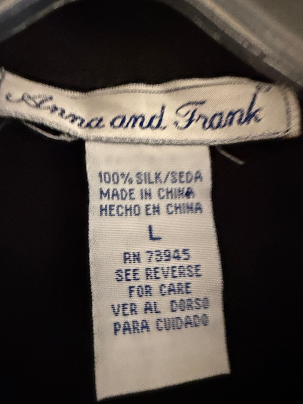 Anna And Frank Black Silk Button-Up Shirt - Picture 5 of 8
